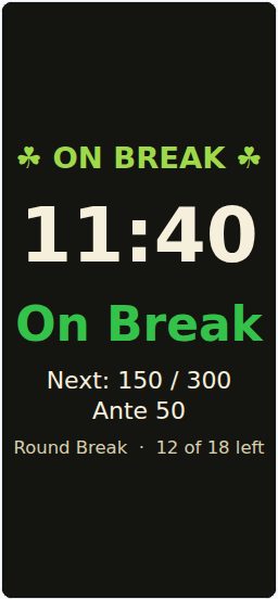 Snowman Poker League break screen on a phone