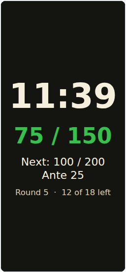 Snowman Poker League layout on a phone