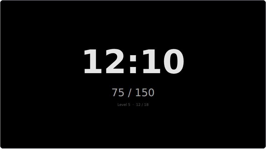 Zen Minimal timer layout on a TV